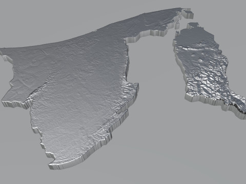 Brunei Terrain Map 3D Model
