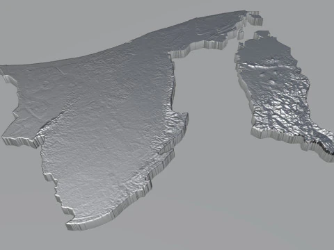 Brunei Terrain Map 3D Model