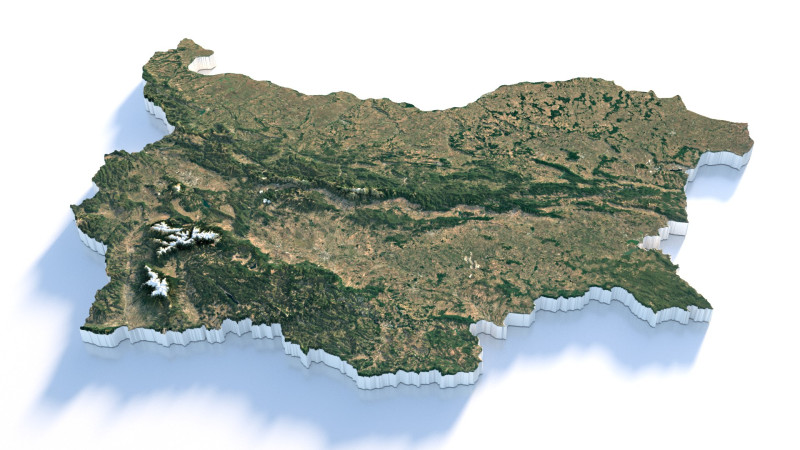 Bulgaria Terrain Map Model 3D .c4d .max .obj .3ds .fbx .stl .blend