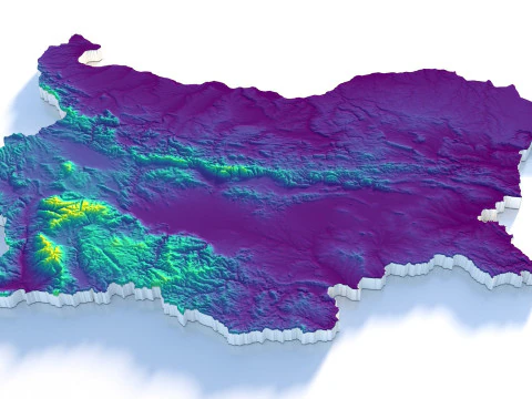 Bulgaria Terrain Map 3D Model