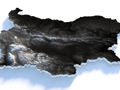 Bulgaria Terrain Map 3D Model