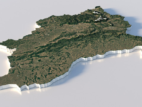 Bulgaria Terrain Map Model 3D