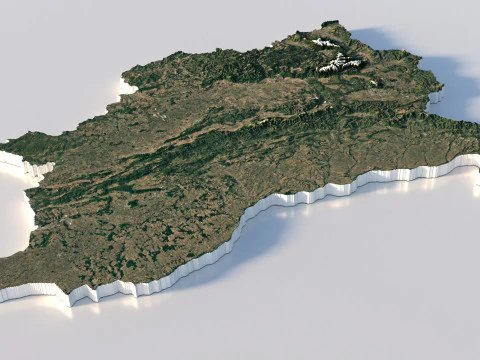 Bulgaria Terrain Map 3D Model