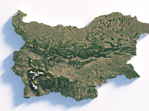 Bulgaria Terrain Map Model 3D