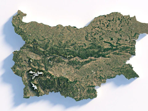 Bulgaria Terrain Map 3D Model