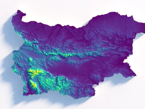 Bulgaria Terrain Map 3D Model