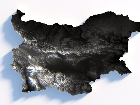 Bulgaria Terrain Map Model 3D