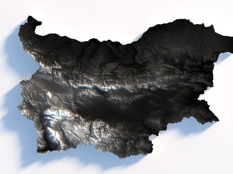 Bulgaria Terrain Map 3D Model