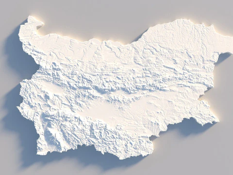 Bulgaria Terrain Map 3D Model