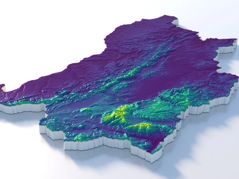 Bulgaria Terrain Map 3D Model