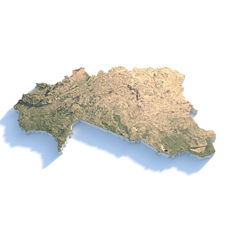 Burkina Faso Terrain Map 3D 模型 .c4d .max .obj .3ds .fbx .stl .blend