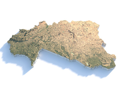 Burkina Faso Terrain Map Modelo 3D