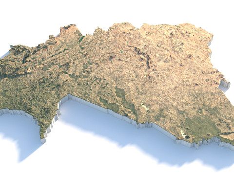 Burkina Faso Terrain Map 3D 模型