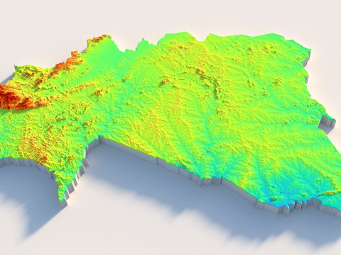 Burkina Faso Terrain Map 3D 模型