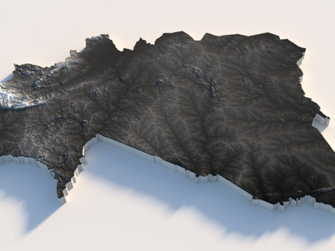 Burkina Faso Terrain Map 3D 模型