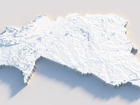 Burkina Faso Terrain Map 3D 模型