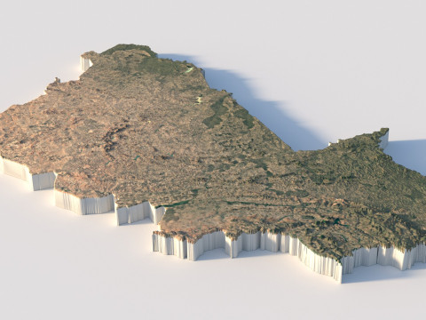 Burkina Faso Terrain Map 3D 模型