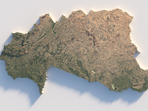 Burkina Faso Terrain Map 3D 模型