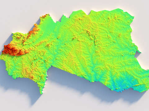 Burkina Faso Terrain Map 3D 模型