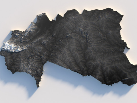 Burkina Faso Terrain Map 3D 模型