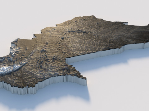 Burkina Faso Terrain Map 3D 模型