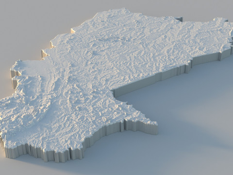 Burkina Faso Terrain Map 3D 模型