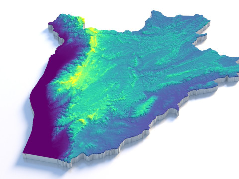 Burundi Terrain Map Modello 3D