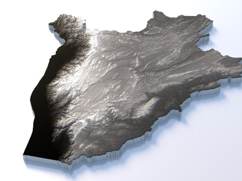 Burundi Terrain Map Modello 3D