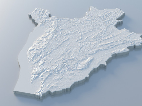 Burundi Terrain Map Modello 3D