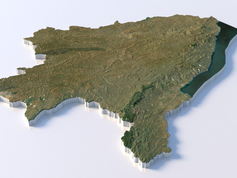 Burundi Terrain Map Modello 3D