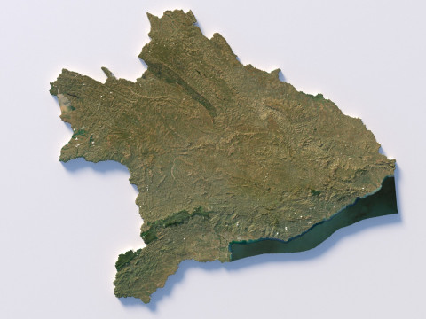 Burundi Terrain Map Modello 3D