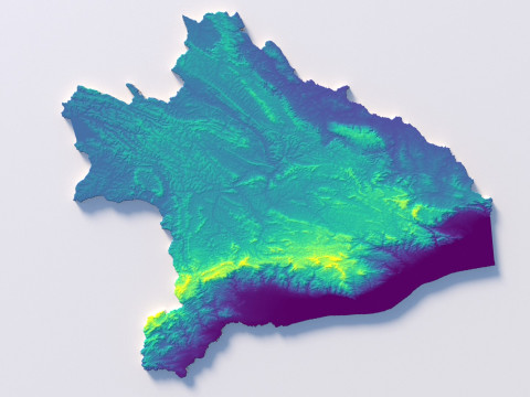 Burundi Terrain Map Modello 3D