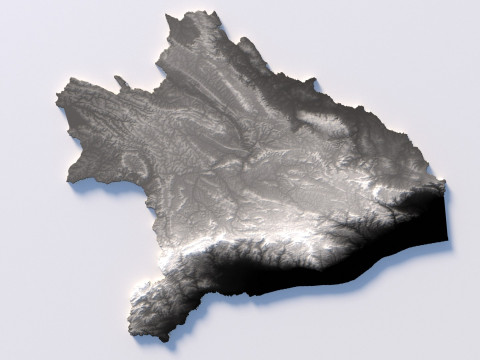 Burundi Terrain Map Modello 3D