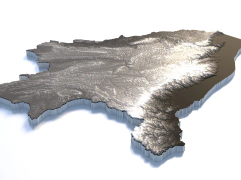 Burundi Terrain Map 3D Model