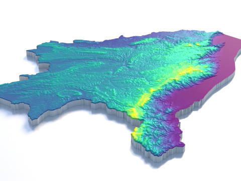 Burundi Terrain Map Modello 3D