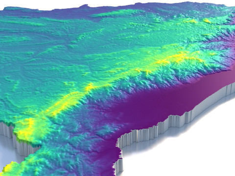 Burundi Terrain Map Modello 3D