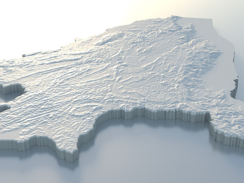 Burundi Terrain Map Modello 3D