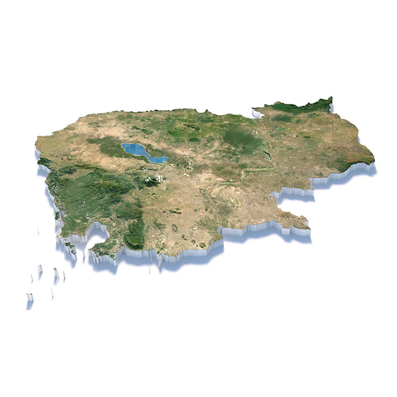Cambodia Terrain Map 3D Model .c4d .max .obj .3ds .fbx .stl .blend 