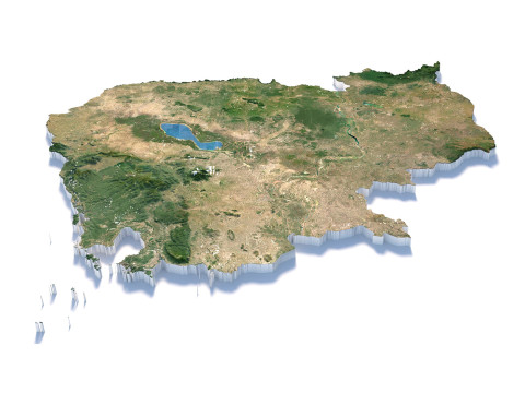 Cambodia Terrain Map 3D Model