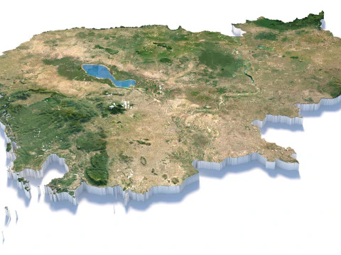 Cambodia Terrain Map 3D Model