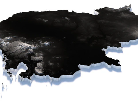 Cambodia Terrain Map 3D Model