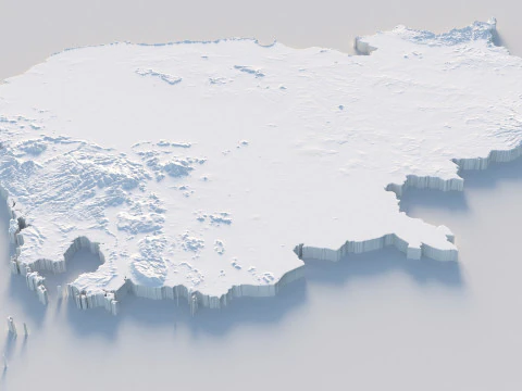 Cambodia Terrain Map 3D Model