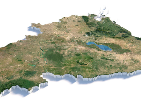 Cambodia Terrain Map 3D 模型