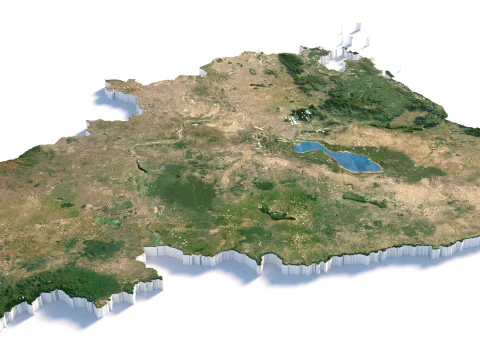 Cambodia Terrain Map 3D Model