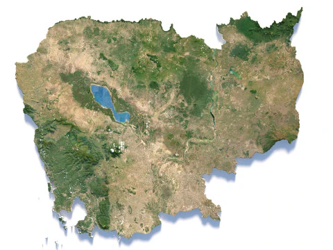 Cambodia Terrain Map 3D Model