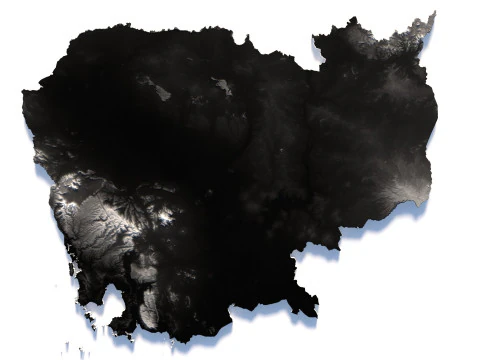 Cambodia Terrain Map 3D Model