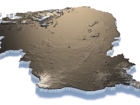Cambodia Terrain Map 3D Model