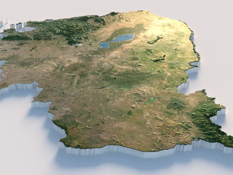 Cambodia Terrain Map 3D Model