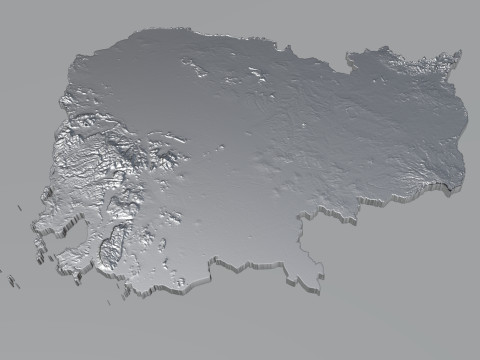 Cambodia Terrain Map 3D 模型
