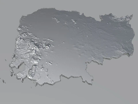 Cambodia Terrain Map 3D Model